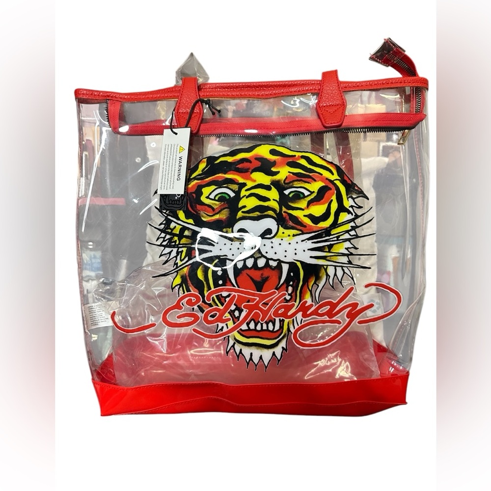 Ed Hardy Bengal Tiger PVC Tote NWT Retails $159 - Picture 1 of 7